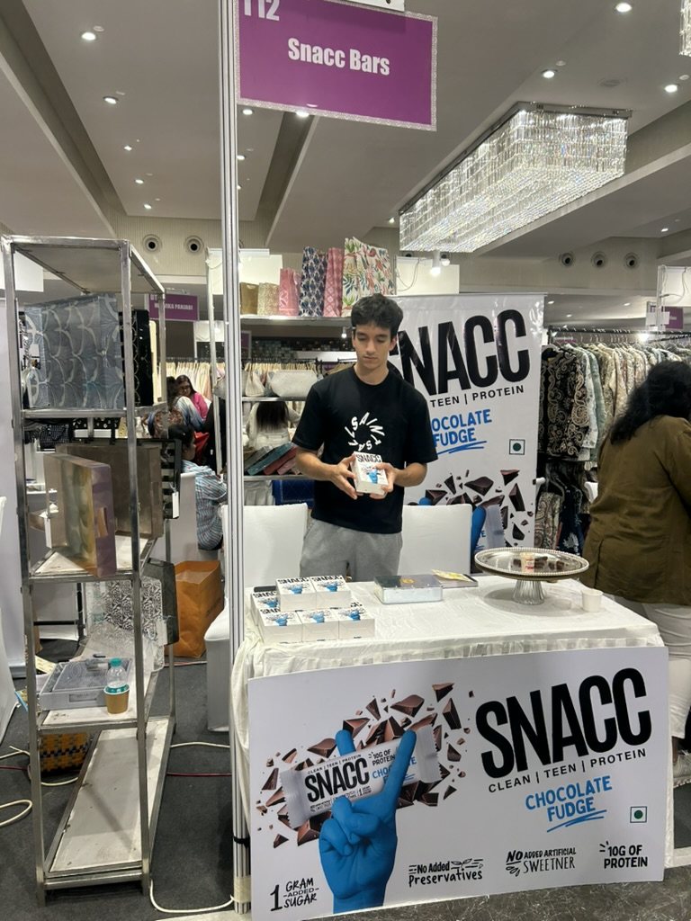 Rayhan at the SNACC stall, Lumebypoojakhurana Exhibition #2